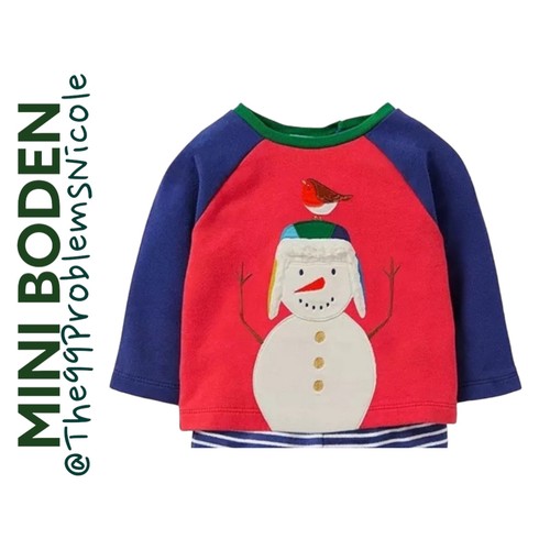 Mini boden snowman top - mini,