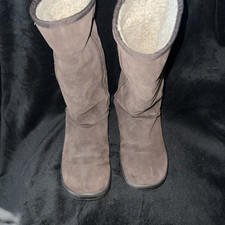 WOMEN BROWN  ROCKET DOG SUGARDADDY CLASSIC FUR SUEDE WARM WINTER BOOTS SIZE 8 GC