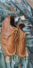 Kickers Mens Pebbled Leather Lace Up Moccasin Shoes Uk 8 Eu 42 Tan Hand Stitched