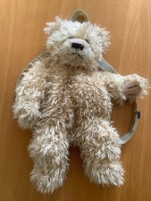 Children’s Shaggy Scruffy Teddy Bear Zipped Backpack Adjustable Straps VGC