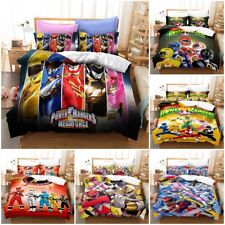3D Power Rangers Quilt Duvet Covers Pillowcase 2/3 Pcs Bedding Set Kids Gift UK