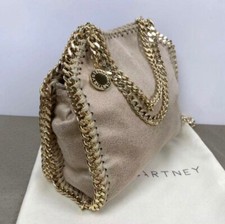 Stella McCartney Falabella Tiny Shoulder Bag Chain Gold Tote Bag Beige Women