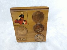 'Royal salute' Commemorative Elizabeth 2nd 4 x Coin Collection on a Wooden