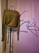 Zara Khaki Green Jacquard Knit