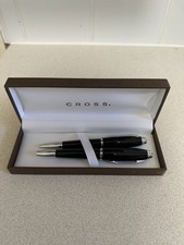 Cross Fountain & Ballpoint Pen Set Ink Cartridge Needed - Brown Case Stationery