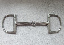 D RING SINGLE JOINT SNAFFLE HORSE BIT 5 TO 6 INCH STAINLESS STEEL ENGLISH MADE 