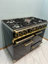 FULL GAS  FALCON 110CM RANGE COOKER IN BLACK AND BRASS Ref--ED221
