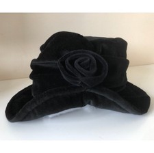 Black Floppy Velvet Cloche hat