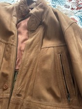 Men’s Soft Leather Jacket In Cognac Colour - Size Large