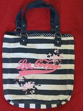 LEE COOPER SUMMER BEACH BAG WHITE WITH BLUE STRIPES