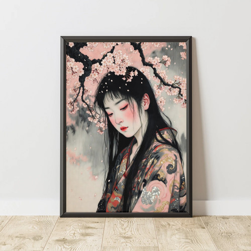 Japanese woman cherry blossom - japanese,