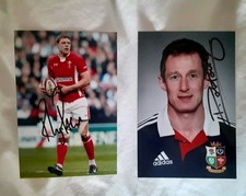 Rob Howley + Rhys Priestland - Wales Rugby Hand signed photos 6 inch by 4 inch