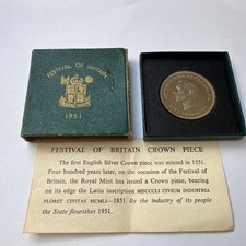 1951 Five Shillings Festival of Britain King George VI Boxed COA !