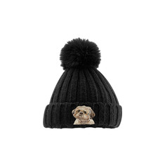 SHIH TZU DOG POM POM BEANIE