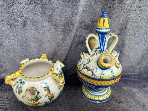 Antique hand painted pottery - 2,