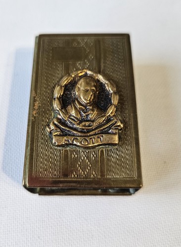 Vintage brass matchbox cover - brass,
