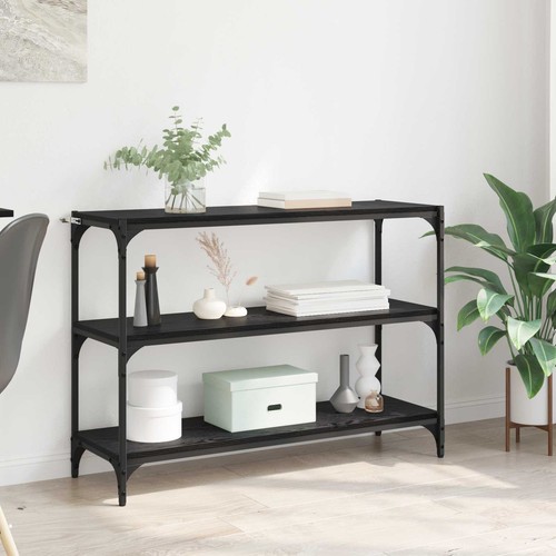 Vidaxl book cabinet black oak - book,