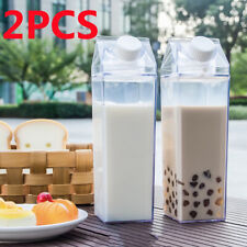 2PCS 500ml Reusable Clear Water Bottle Travel Drink CupShape Carton Plastic Box