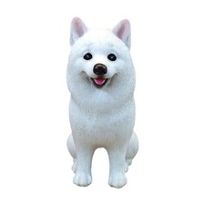Samoyed Dog Figurine Cute Portable Puppy Statue for Home Bedroom Office