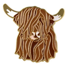 Highland Cow Enamel Pin Shaggy