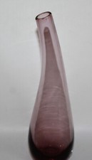 VINTAGE IKEA TEAR DROP CURVED DEEP PINK  PURPLE GLASS VASE c 1990's