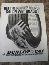 DUNLOP GOLD SEAL V41 TYRES PROVEN GRIP WET ROADS 1964 ADVERT A4 FILE 30