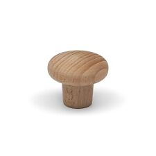 Wooden Cabinet Knob Round Flat Beech 30mm Furniture Cupboard Door Drawer Pull