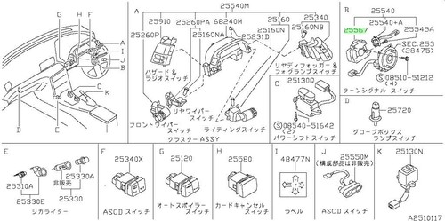 Body combination switch for - combination,