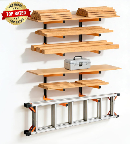 Wall mounted lumber storage - wall,