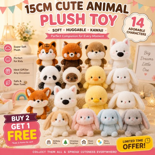 New kawaii plush assorted palm - new,