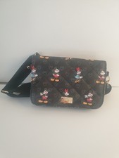 Disney  Minnie & Micky Mouse  Black Quilted Handbag .