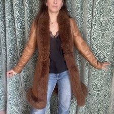 Real Leather Vintage 70s Fur