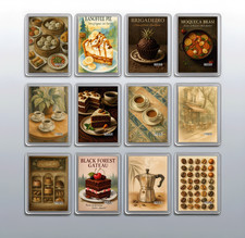 Desserts & Coffee Lovers Fridge Magnet Set – Patisserie Kitchen Decor Gift