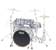 Natal Arcadia 6pc drum kit (with cymbals) in white sparkle.