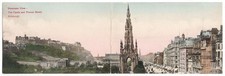 EDINBURGH Castle and Princes Street, Panorama View Postcard, Unposted