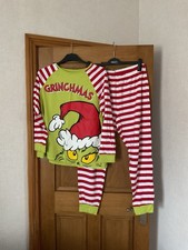 Ladies Grinch Pyjamas Long Sleeve & Bottom Size 16-18 By Tesco
