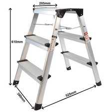 Excel Aluminium Stool Ladder 3 Tread Folding Hop Up - Item Condition Damaged Box