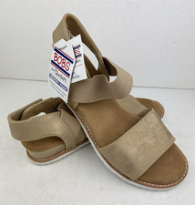 Bobs From Skechers Women's Gold, Low Wedge Heel Sandals. Memory Foam UK 5 New.