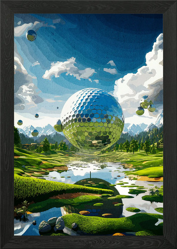 Golf course landscape framed - golf,