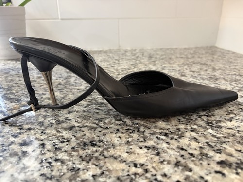 Gucci black leather gold - gucci,