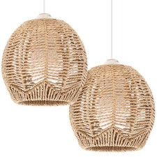 2 Pcs Rattan Hanging Lamp