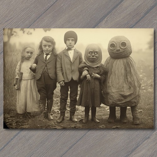 Postcard weird creepy vintage - creepy,