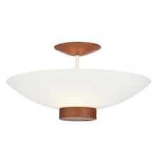 David Hunt Lighting SA133 Saddler Semi Flush Pendant Leather & White Glass