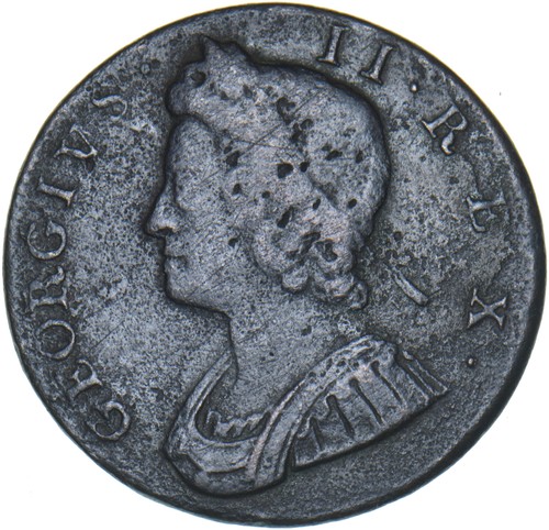 1733 halfpenny george ii - 1733,