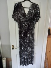 Editor's Cut, Margaux V Neck Smocked Shoulder Jumpsuit, Black, Ladies UK 16