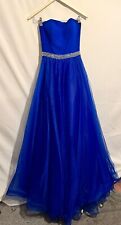 Pia Michi Royal Blue Prom Dress Occasional Strapless Size 8 