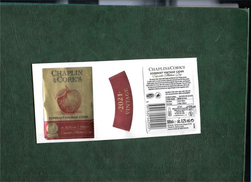 Cider bottle labels chaplin - bottle,