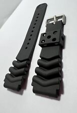 Seiko replacement diver’s watch rubber wristband, black 22mm. New, good quality