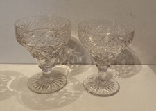 Vintage Crystal Cut Set Of Two Wine Glasses ‘His & Hers’ - Large & Extra Large