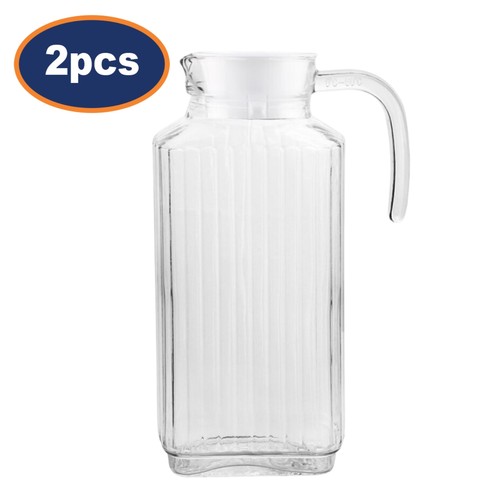 Glass pitcher with plastic - plastic, lid